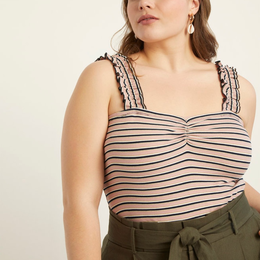 ELOQUII Ruffle Strap Tank